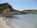 Isolated beach with transparent waters and white sand