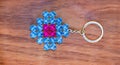 Isolated Beaded key holders made with square beads and bag beads Royalty Free Stock Photo