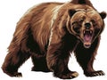 Isolated bear clip art illustration on white background Royalty Free Stock Photo