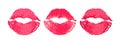 Isolated Beautiful Lipstick Kiss Mark. Imprint Sweet Pink kiss. Sexy Drawn Female Lips. Glamour Fashion style. Smooch. Royalty Free Stock Photo