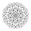 Isolated Beautiful mandala on a white background. Abstract icon. Model for coloring book. Decorative round ornament. Flower with a