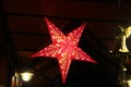Isolated Beautiful Red Christmas Star Ornament