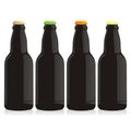 Isolated beer bottles set