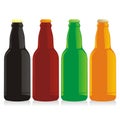 Isolated beer bottles set