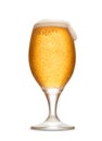 Isolated beer glass with foam and freshness bubbles