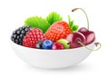 Isolated berries in a bowl Royalty Free Stock Photo