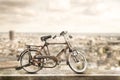 Isolated bicycle in urban sidewalk Royalty Free Stock Photo
