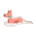 Isolated dog silhouette draw vector illustration Royalty Free Stock Photo