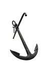 Isolated Big fisherman black ancient iron anchor and chain