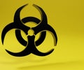 Isolated biological hazard, or biohazard symbol 3d rendering