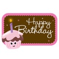 Isolated birthday cupcake with sign