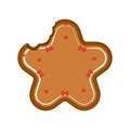 Isolated bitten christmas star gingerbread