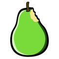 Isolated bitten pear