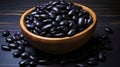 Isolated black beans with texture