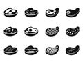 Black beef steak icons set Royalty Free Stock Photo