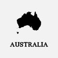 Isolated black blank Australia map on white background. Flat vector illustration. Royalty Free Stock Photo