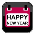 Black Button Happy new Year Royalty Free Stock Photo