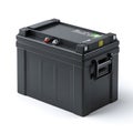 Isolated Black Car Battery Automotive Rechargeable Power Source for Vehicle Engine Royalty Free Stock Photo