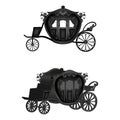 isolated black carriage. old gothic carriage illustration. halloween element