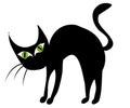 Isolated Black Cat Clip Art 2 Royalty Free Stock Photo