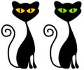 Isolated Black Cats Clip Art