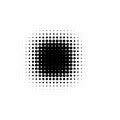 Isolated black color abstract round shape halftone dotted cartoon comics blot background, dots decorative elements