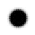 Isolated black color abstract round shape halftone dotted cartoon comics blot background, dots decorative elements