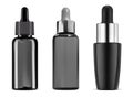 Isolated black dropper bottle, cosmetic oil, serum Royalty Free Stock Photo