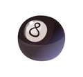 Isolated black eight ball, billiard game, vector Royalty Free Stock Photo