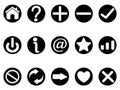 Black interface button icons