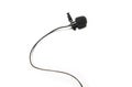 Black lavalier mic on white background