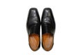 Isolated black leather shoes Royalty Free Stock Photo