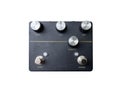 Isolated black modern overdrive stomp box.