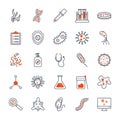 Isolated black and orange virus icon set vector design Royalty Free Stock Photo