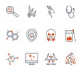 Isolated black and orange virus icon set vector design Royalty Free Stock Photo