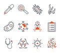 Isolated black and orange virus icon set vector design Royalty Free Stock Photo