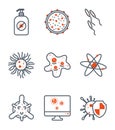 Isolated black and orange virus icon set vector design Royalty Free Stock Photo