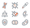 Isolated black and orange virus icon set vector design Royalty Free Stock Photo