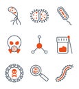 Isolated black and orange virus icon set vector design Royalty Free Stock Photo