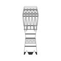 Isolated black outline decorative ornate atabaque on white background. Line brazilian musical instrument for bateria of capoeira.