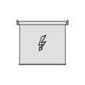 Outline black icon. Indication of the roller blind can be controlled electrically Royalty Free Stock Photo