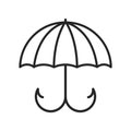 Umbrella with fishing hooks in black & white