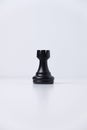 Isolated black rook chess piece on white background Royalty Free Stock Photo