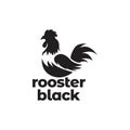 Isolated black rooster logo design vector graphic symbol icon illustration creative idea