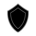 Isolated black shield on white background. Vector illustration of the shield. Emblem, symbol, shield icon. Royalty Free Stock Photo