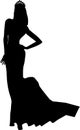 Silhoutte of A Princess Standing Doing A Pose Royalty Free Stock Photo