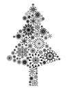 Black snowflake Christmas tree