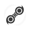 Isolated black spinner icon.