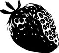 Isolated black strawberry icon vector illustration, delicious fruit black Royalty Free Stock Photo