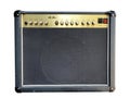 Isolated black vintage combo amplifier. Royalty Free Stock Photo